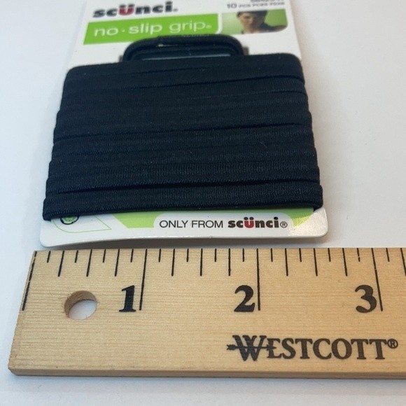 Scunci No Slip Grip Hair Elastics Ponytail Holders Black 5 Packs of 10 - Picture 12 of 13